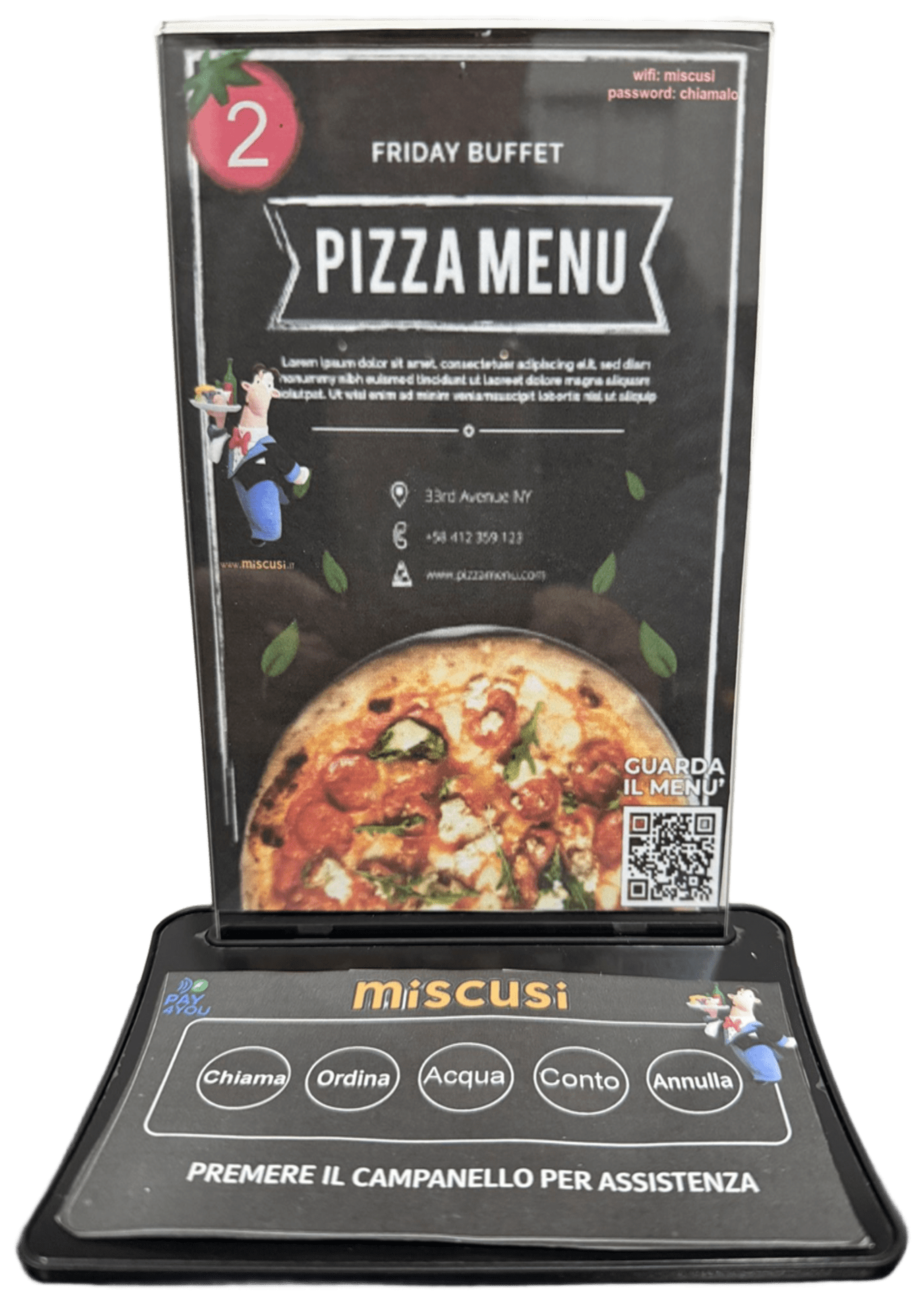 Dispositivo 5 tasti con display trasparente